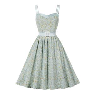 Retro Floral Print Dresses for Women 1960, Vintage Dresses 1950