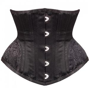 Cheap Corset for Womens, Waist Cincher Corset, Steel Boned Corset, Black Underbust Corset, Brocade Underbust Corset, Women