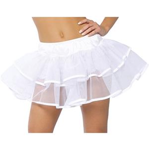 White Puffy Petticoat, Double Petticoat, Tulle and Satin Petticoat, #HG9180