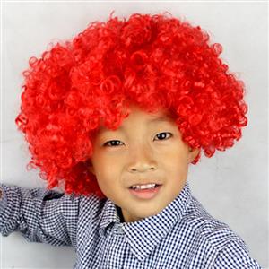 Funny Quirky Wigs, Cheap Curly Wigs, Unisex Red Wigs, Wild-curl up Clown Wigs, Wild Curl up Hairpiece, #MS16069