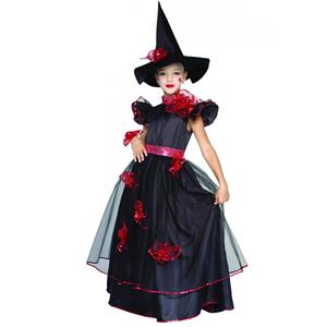 Witch Girl Costume, Elegant Witch costume, Girl Halloween Costume, #N5984