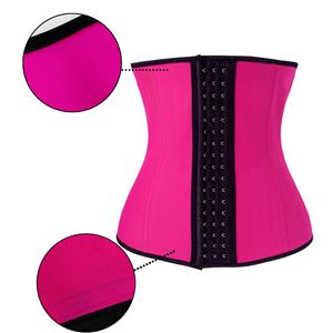 Latex Underbust Corset, Elastic Body Shaper Bustier, High Quality Hot-Pink Steel Bone Underbust Corset, Plus Size Corset, #N18661
