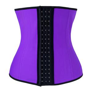 Latex Underbust Corset, Elastic Body Shaper Bustier, High Quality Purple Steel Bone Underbust Corset, Plus Size Corset, #N10240