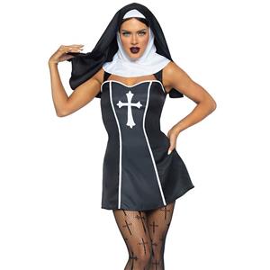 Nun Role Play Costume, Adult  Halloween Costume, Naughty Nun Halloween Costume, Sexy Nun Costume, Wonmen