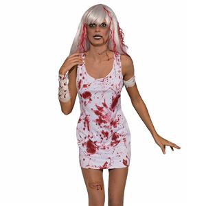 Horror Costume, Halloween Costume with Blood, Zoombie Costume, Scary Costume, Women