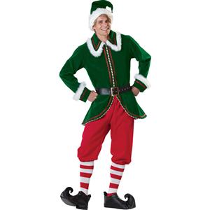 Adult Santa Elf Costume Elite, Super Deluxe Santa