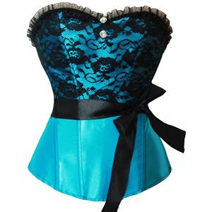 Satin & Lace Corset, China Sexy Corsets, Lace Corset, #N1758