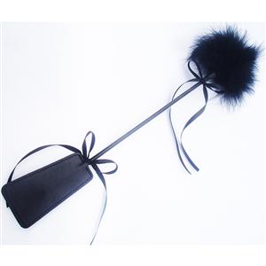 feather whip, black feather whip, black whip, #MS4880