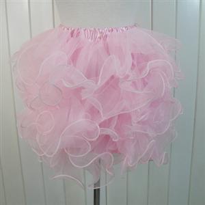 pink Organza Skirt, pink Petticoat, sexy Skirt, #HG3371
