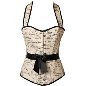 halter belted steel boning corset, halter belted corset, belted Steel Boning corset, #N4563