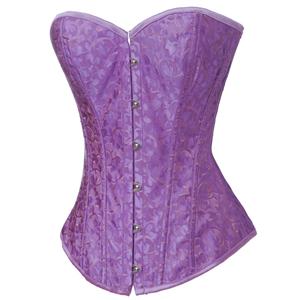 Floral Brocade Corset, vanity panel corset, purple Corset, #M2713