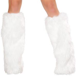 Sexy Leg Warmers, white Fur Boot Cover, Santa Fur Boot Covers, #HG2838