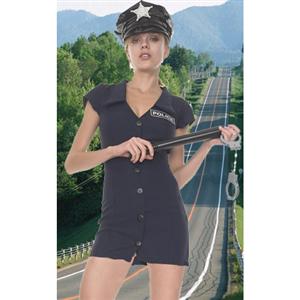 Police Officer Dirty Harriet Costume with Sticks and handcuffs, hat, #CP4022
