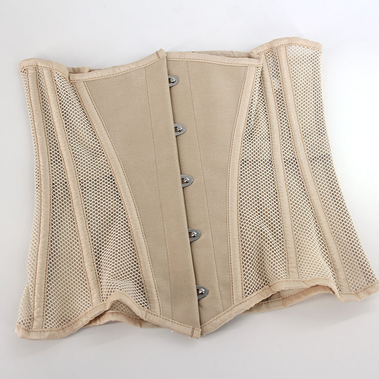 26 Spiral Steel Boned Waist Trainer – Underbust Corset Lace Up Bustier Shapewear (S)