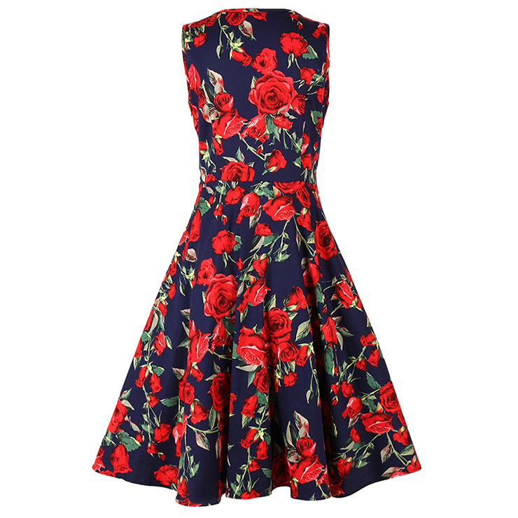 Spring Garden Party Picnic Dress, Party Cocktail Dress, Vintage Casual Retro Dress, Cotton Vintage Tea Dress, Party Swing Dress, Plus Size Dress, #N11920