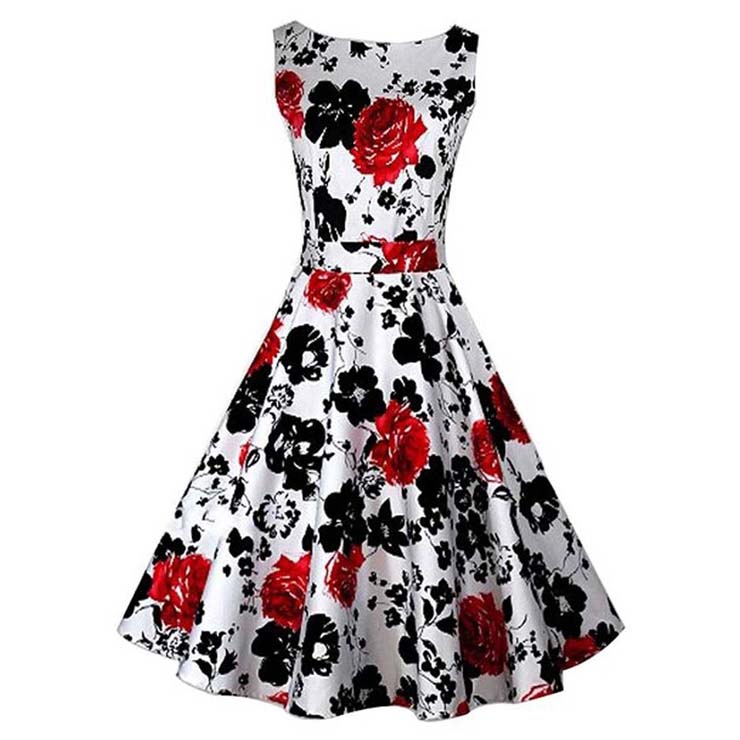 Spring Garden Party Picnic Dress, Party Cocktail Dress, Vintage Casual Retro Dress, Cotton Vintage Tea Dress, Party Swing Dress, Plus Size Dress, #N11064