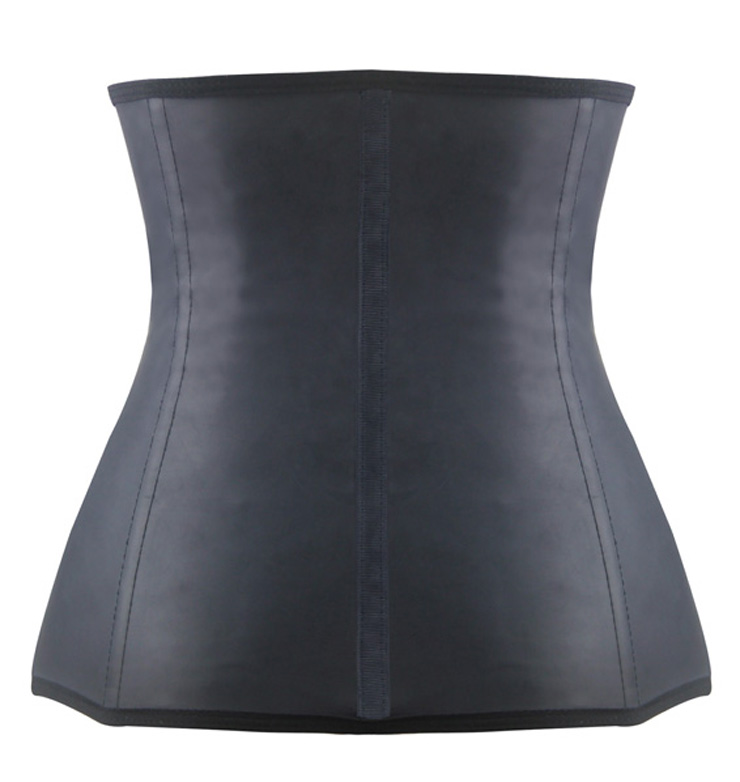 Latex Corset, Cheap Black Underbust Corset, Black 9 Steels Corset, Waist Cincher Corset, Plus Size Corset, #N10732