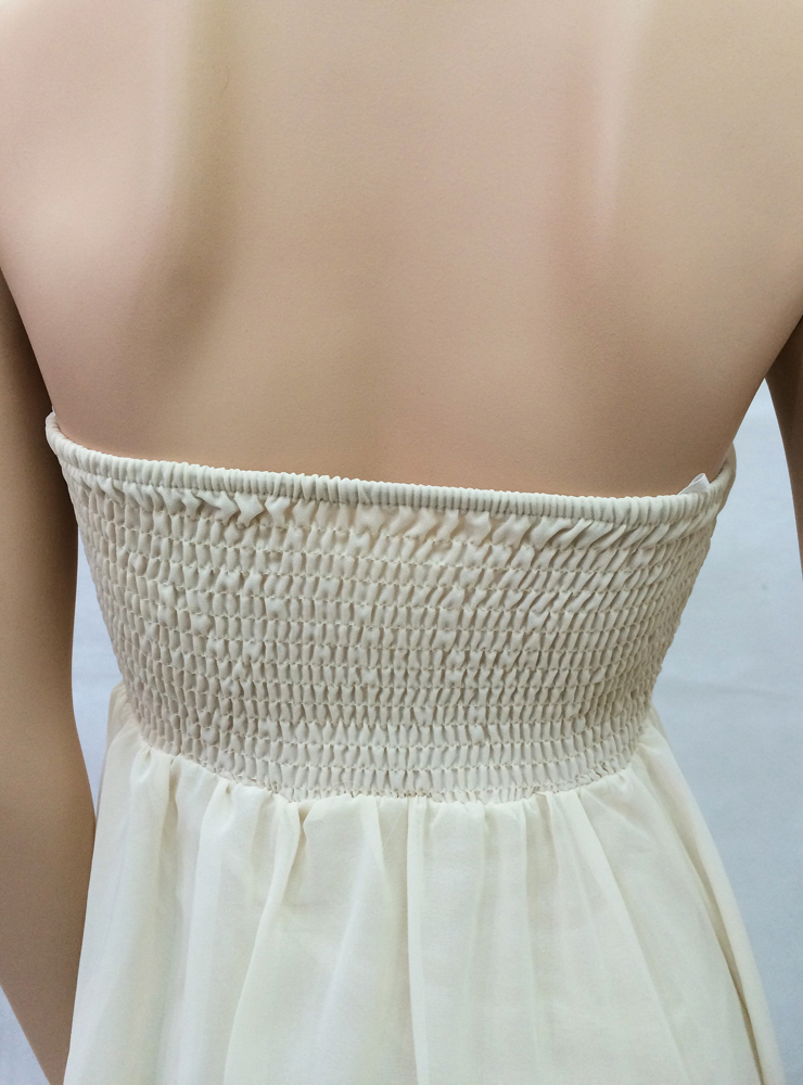 Sexy Noble Apricot Sweetheart Neck Empire Waist Beading Chiffon Floor ...