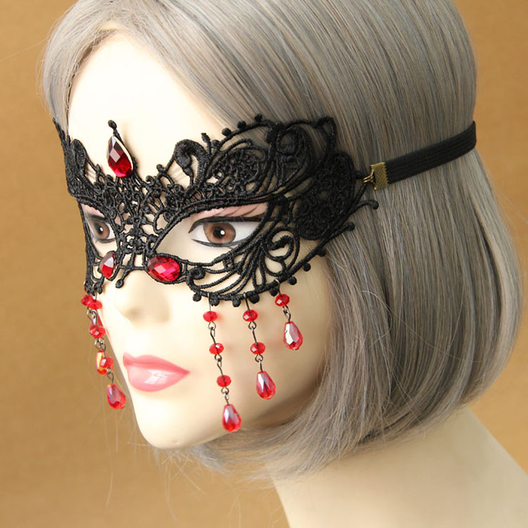 Halloween Masks, Costume Ball Masks, Black Lace Mask, Masquerade Party Mask, #MS12979