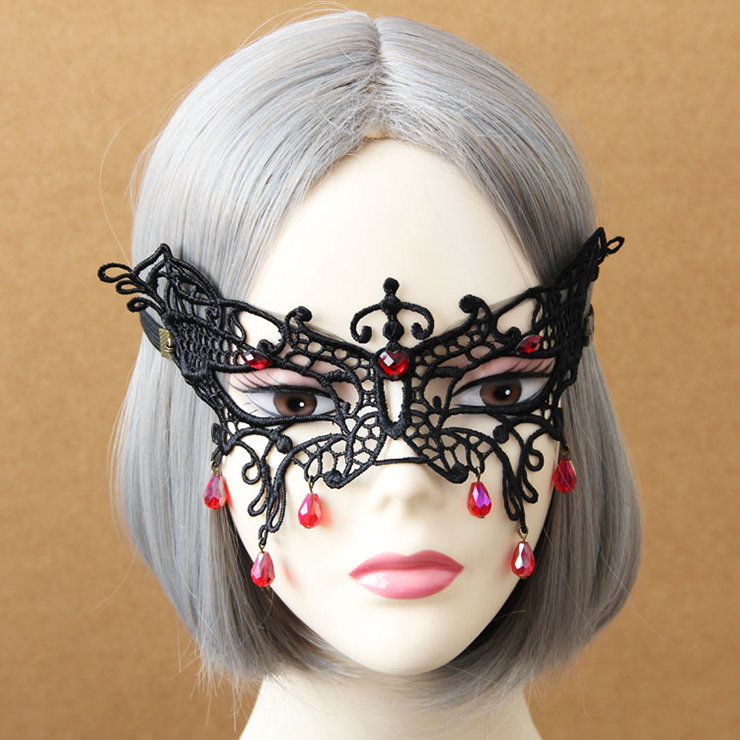 Halloween Masks, Costume Ball Masks, Black Lace Mask, Masquerade Party Mask, #MS12986