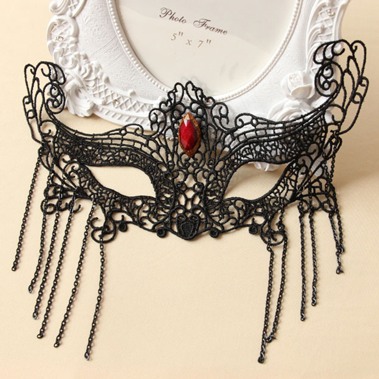 Halloween Masks, Costume Ball Masks, Black Lace Mask, Masquerade Party Mask, #MS12934
