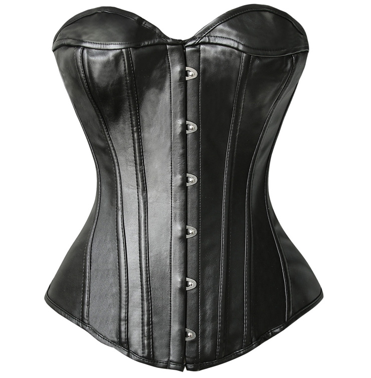 Black Leather Corset N4543