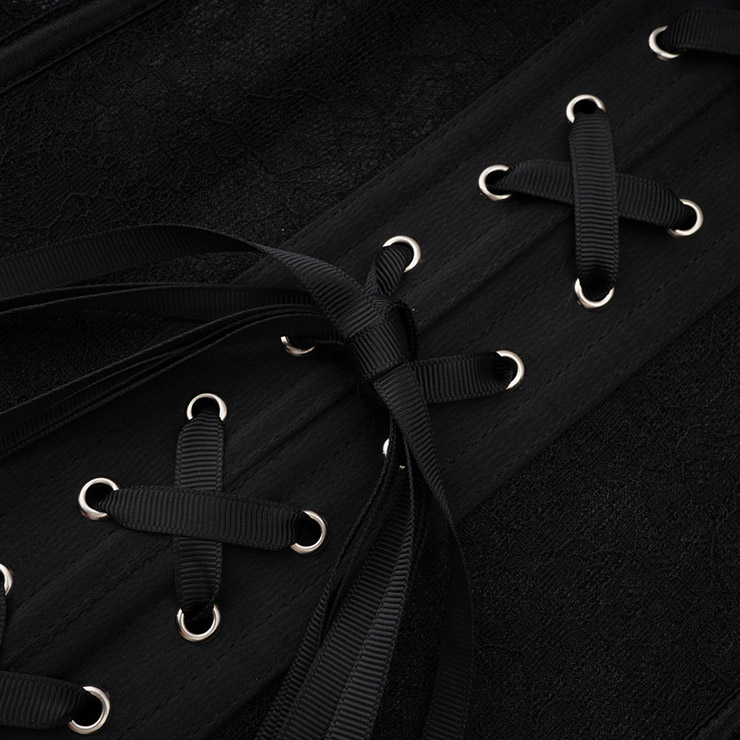 strapless corset, heart shape bustier, back lace-up, waist training, black lingerie, vintage shapewear, boned top, retro corset, seamless underwear, gothic fashion #N237845