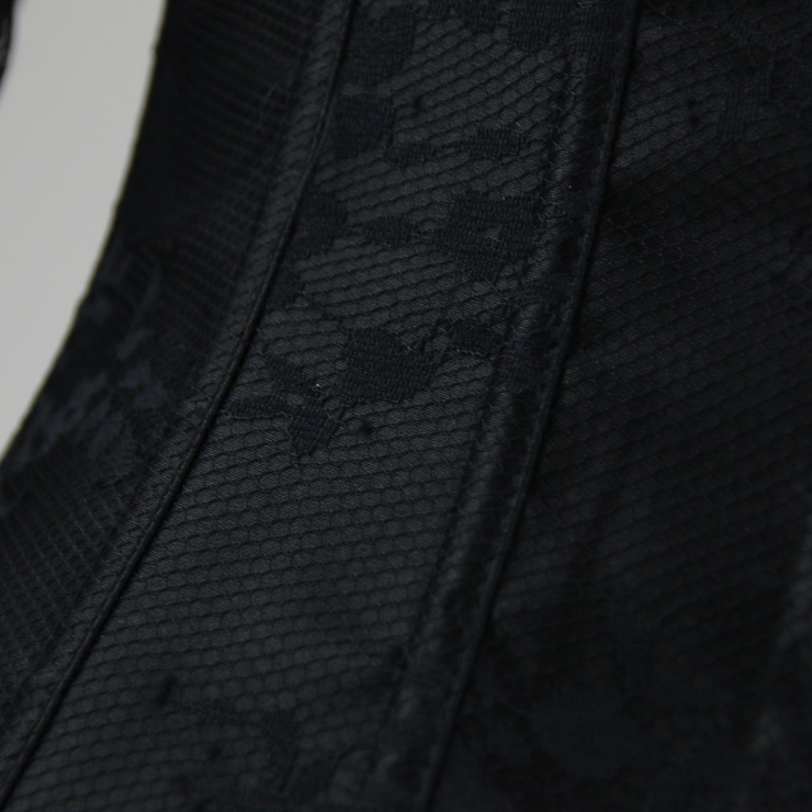 Outerwear Corset for Women, Fashion Lace Corset Black/White, Cheap Shapewear Corset, Womens Bustier Top, Plastic Boned Corset, Black/White Corset for Women, #N16211