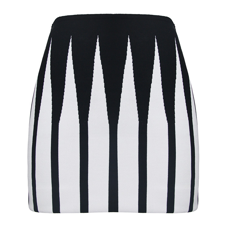 Women's Sexy Black and White Stripe Elastic Bodycon Bandage Mini Skirt ...