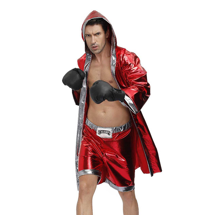 Men's Red World Champion Boxing Clothing Cloak And Shorts Adult Cosplay