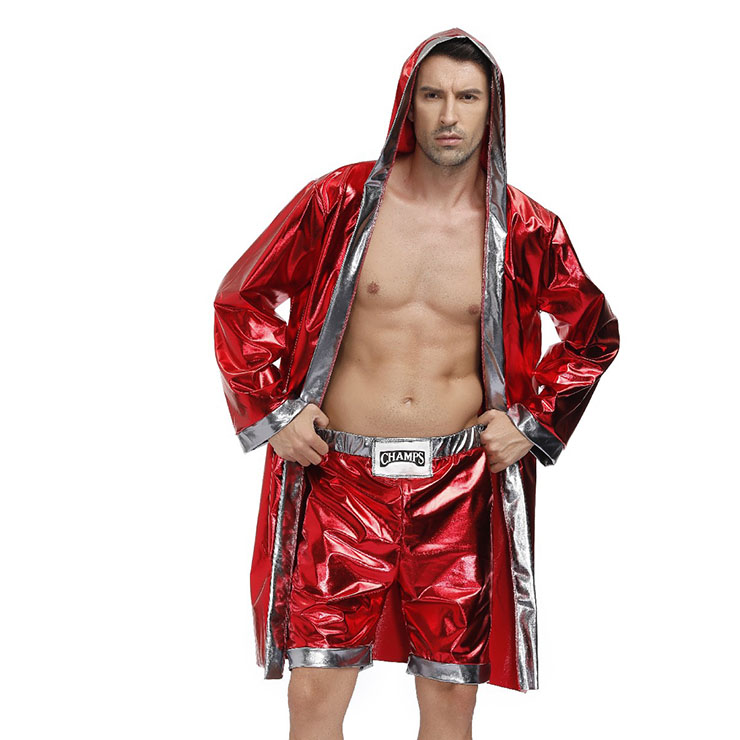 Men's Red World Champion Boxing Clothing Cloak And Shorts Adult Cosplay