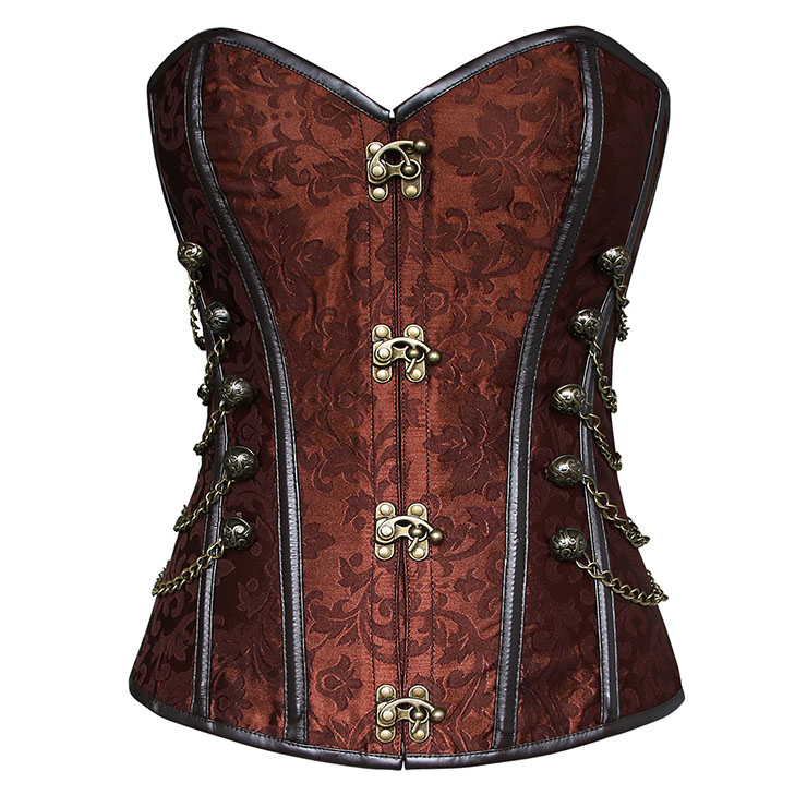 Brown Steel Boned Steampunk Corset N5177