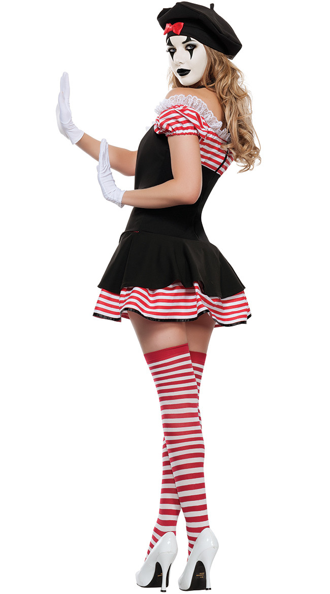 Candy Striped Mime Costume, Cheap Fairy Tales Costume, Cheap Mime Costume, ...