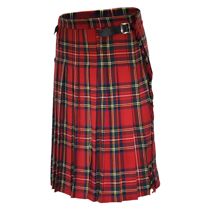 Formal Scottish Skirt, Classic Plaid Pleated Skirt, Mid Waist Cotton Kilt ,Men