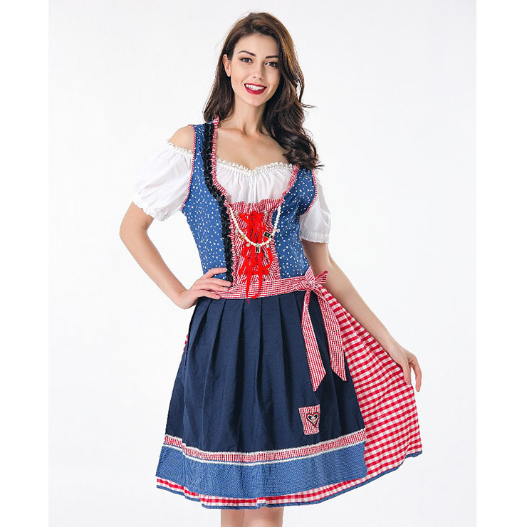 Classical Beer Girl Oktoberfest Costume, Adult Germany Beer Girl Costume, Bavarian Oktoberfest Costume for Women, Bavarian Beer Girl Adult Costume, Adult Bar Waitress Cosplay Costume, #N17990
