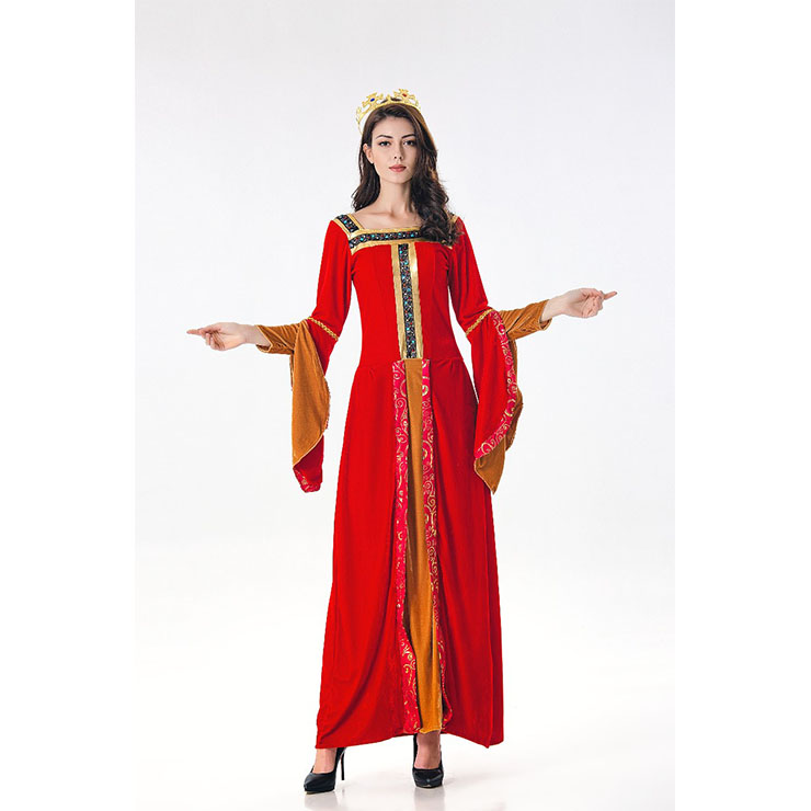 Classical Red Renaissance Beauty Adult Halloween Cosplay Costumes N17992