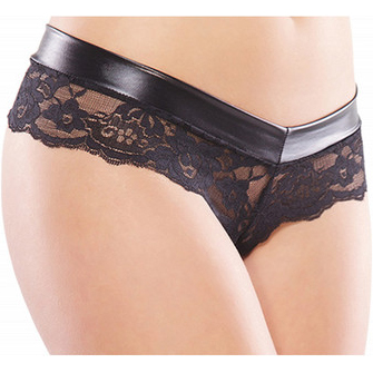 Coquette Playful Wetlook Panty, Low-rise Wetlook and Scallop Lace Panty, Expose Leather and Lace Panty, #N8220