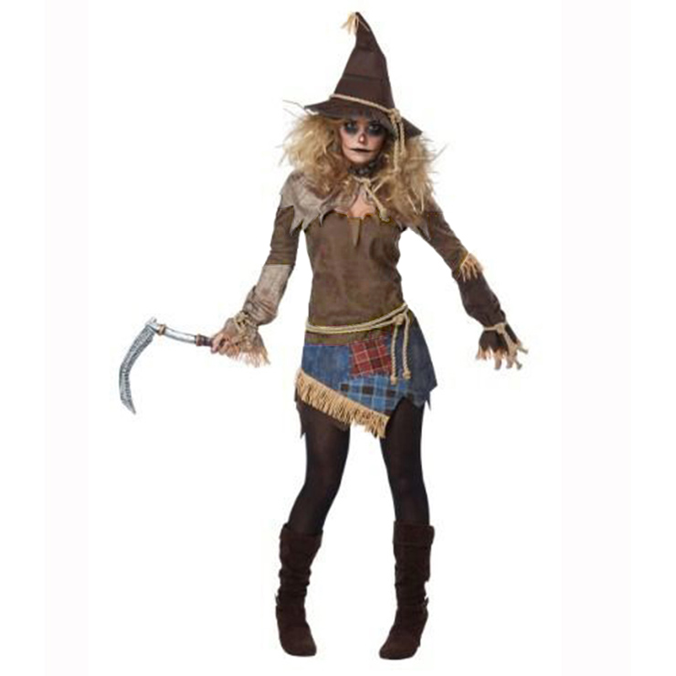 Creepy Scarecrow Costume, Cheap High Quality Costume, Sexy Scarecrow Costume, Hot Selling Halloween Costume, Women