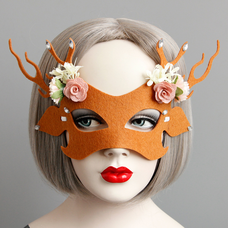 Princess Elk Masquerade Party Animal Half Mask MS12993