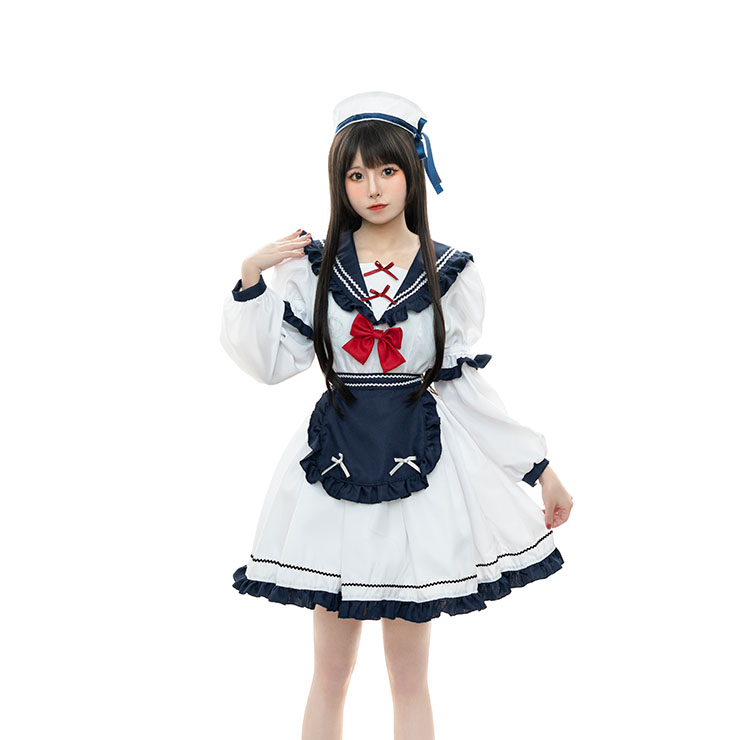 5Pcs Cute Japanese Navy Lolita Suit Schoolgirl Halloween Cosplay Costume N22574