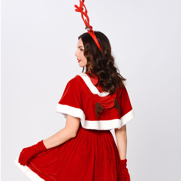 Mini Holiday Dress, Inexpensive Christmas Gifts, Sexy Christmas Dresses,Animal Christmas Dress,Cute Red Elk Animal Christmas Mini Holiday Dress,#XT22531