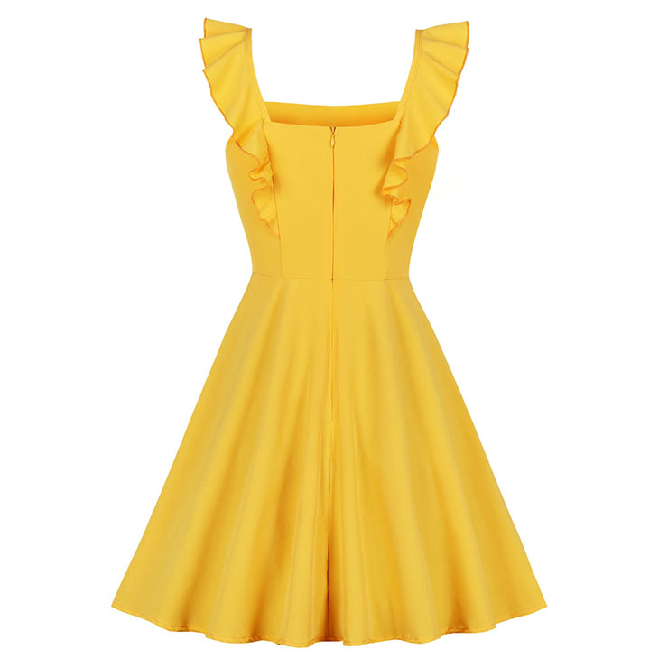 Cute Ruffle Summer Swing Dress, Retro Dresses for Women 1960, Vintage Dresses 1950