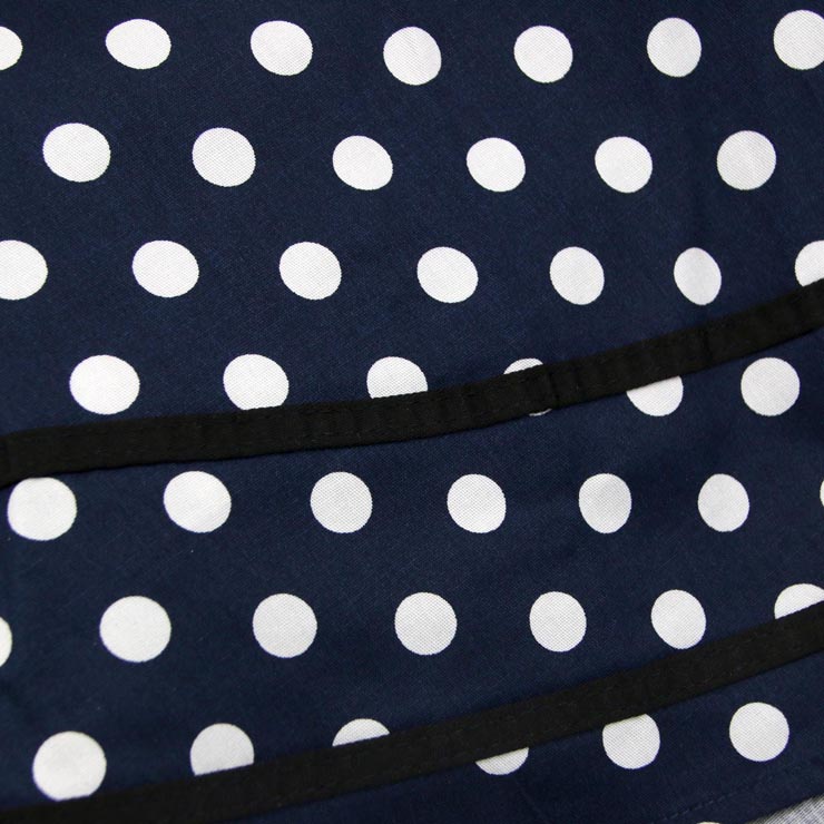 Sleeveless Square Collar Dress, Sweetheart Neckline Dress, Plus Size Dress, Vintage Dress for Women, Midi Dress, Dark Blue Dot Print Dress, Elegant Dresses for Women, Back Zipper Dress Dark Blue, #N15962