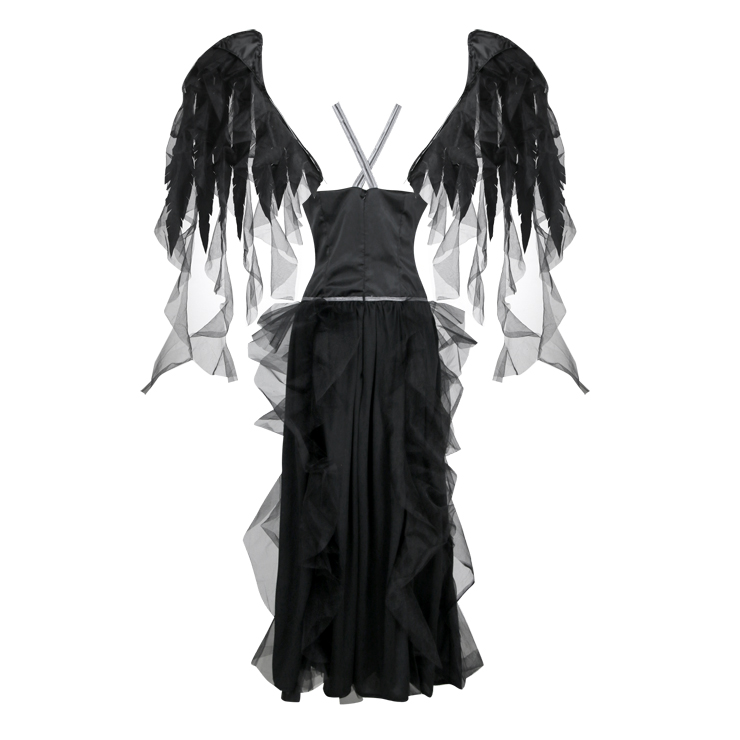 Fallen Angel Halloween Costume,Black Angel Costue,Deluxe Angel Costume, Halloween Costume, Fancy Ball Costume, Angel Catume, Adult Halloween Angel Costume,#N18247