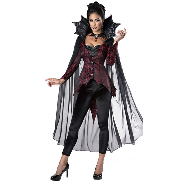 Deluxe Evil Queen Costume, Deluxe Vampire Queen Costume, Sexy Evil Vampire Queen Costume, Gothic Deluxe Queen Halloween Costume, Satin Evil Queen Costume #N19196