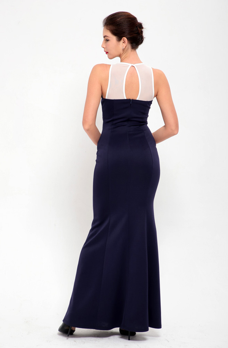 Cheap Clubwear Dress, Sexy Blue Gown, Hot Sale Sleeveless Dress, Evening Party Dress, Sexy Lace Long Gown For Women, Fishtail Gown, #N12651