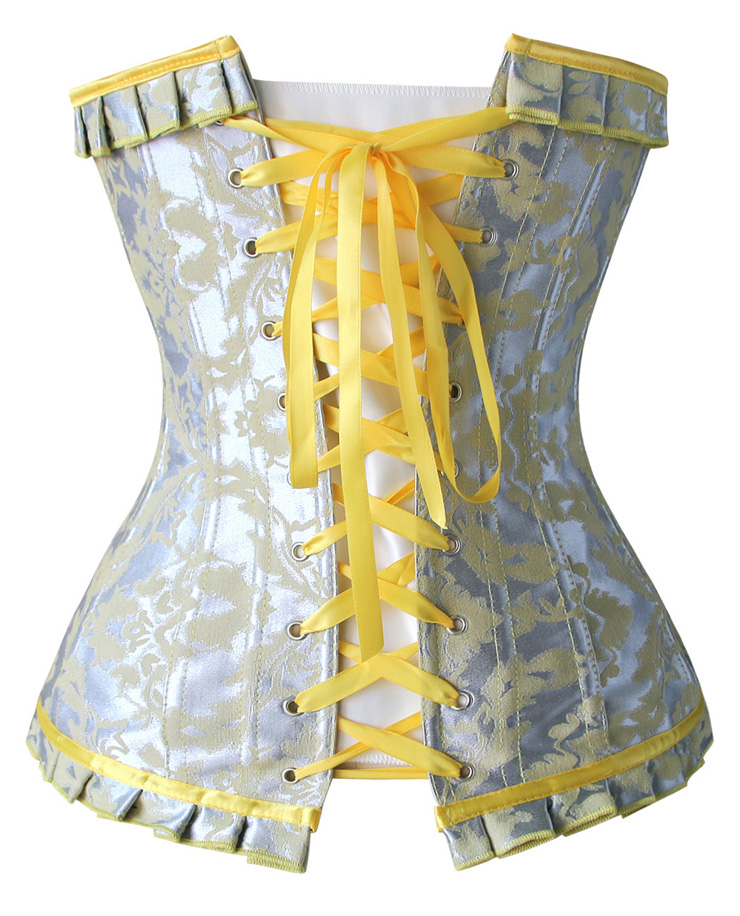 Fashion Silver and Yellow Overbust Corset, Women