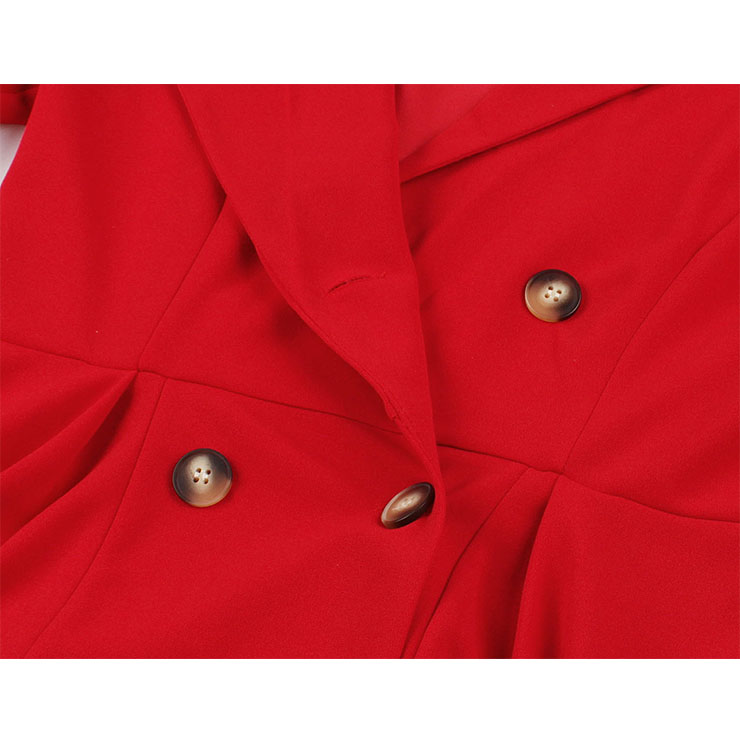 Sexy A-line Dress, Button Dress, Vintage Dresses for Women, High Waist Dresses for Women, Lapel Dress for Women, Daily Solid Color Dress,High Waist Midi Swing Dress, #N20967