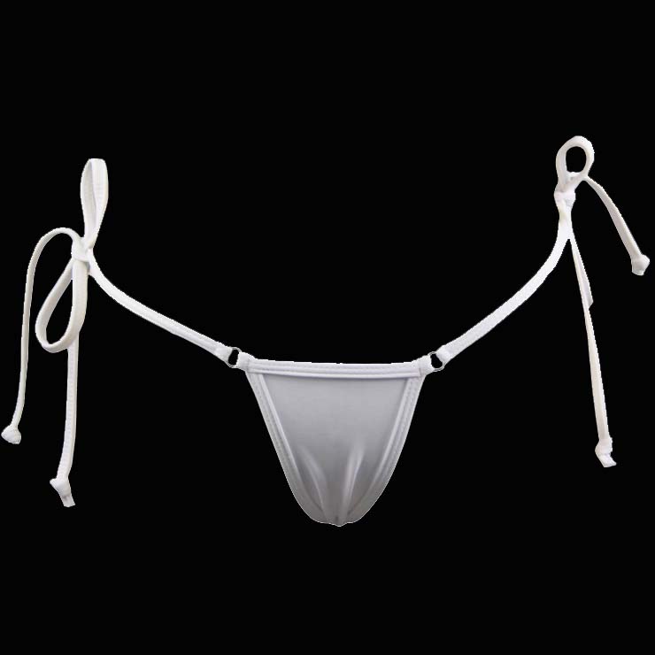 Fashion White Ties at Hips String Bikini Swimsuit BK10526
