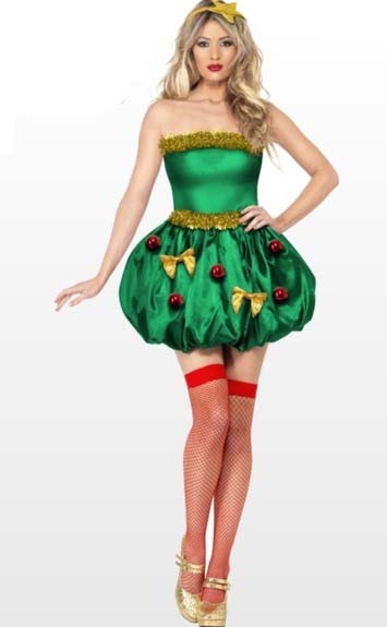 Green Christmas Dress, Sexy Green Christmas Costume, Comfortable Sleeveless Velvet Dress, Fancy Dress,   #XT9884
